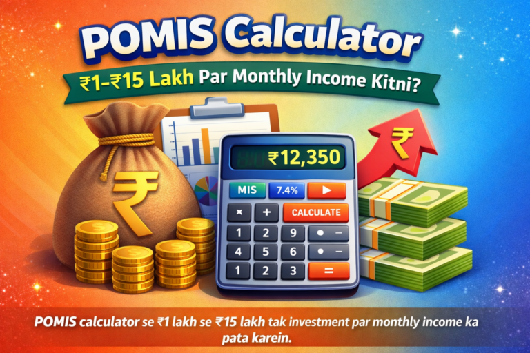 POMIS calculator illustration showing ₹1 lakh to ₹15 lakh investment monthly income estimate